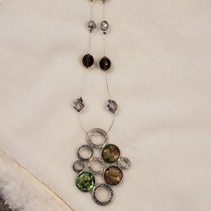 Chico's Multi Colored Adjustable Necklace, Silver